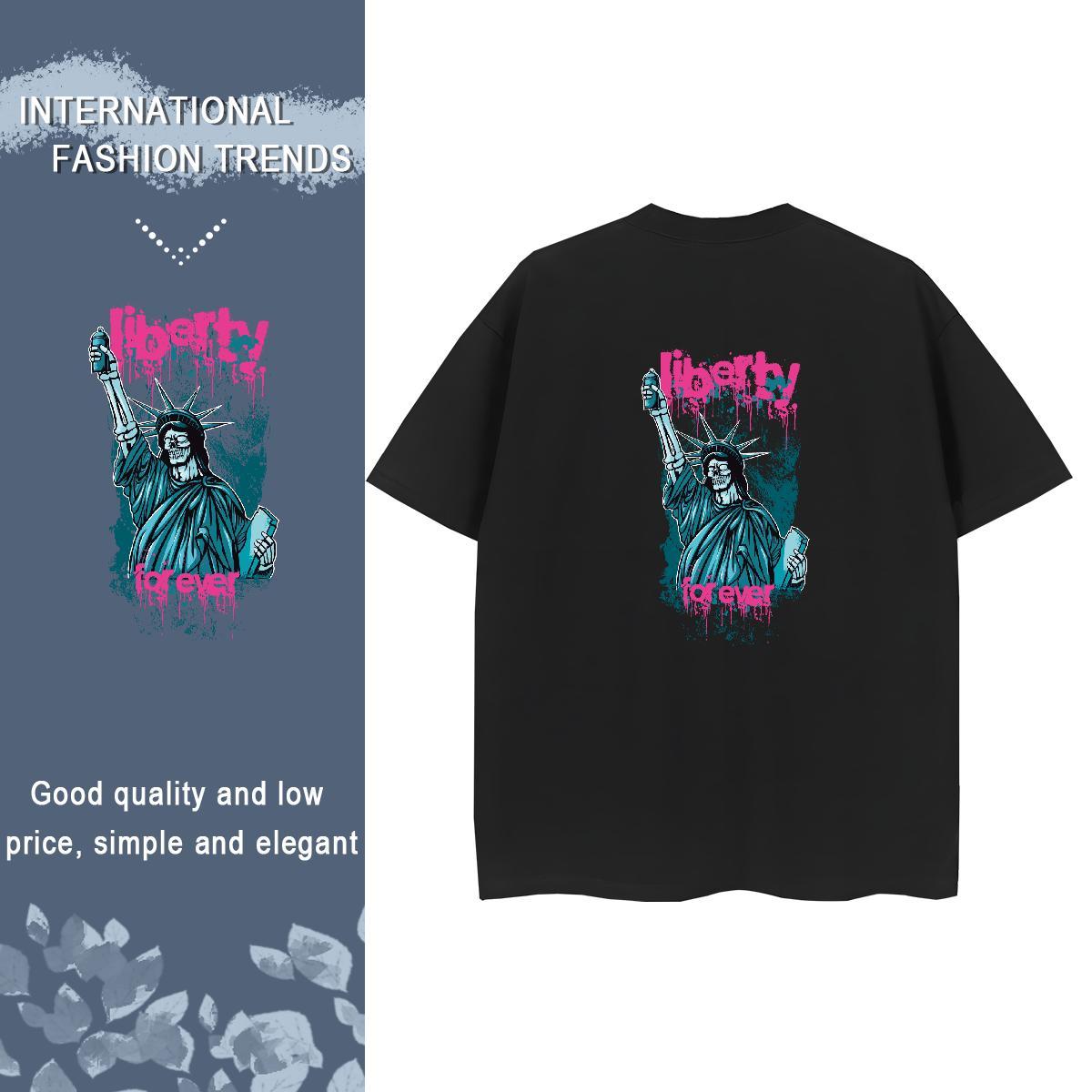 New T shirt 230g 100% Cotton Breathable Short Sleeve Sports Casual skull Women Tshirts Nice Custom Printing Clothes Shirt