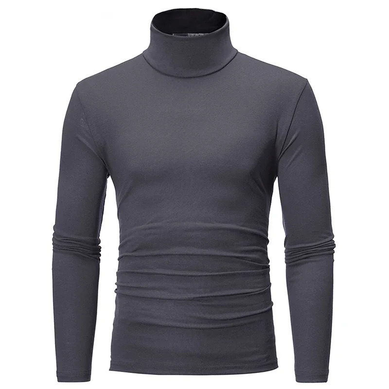 Men Sweaters Winter Clothes Pullover Thermal Tops Shirt Autumn Tights High Neck Thin Slim Fit Long Sleeve Tshirt 241018