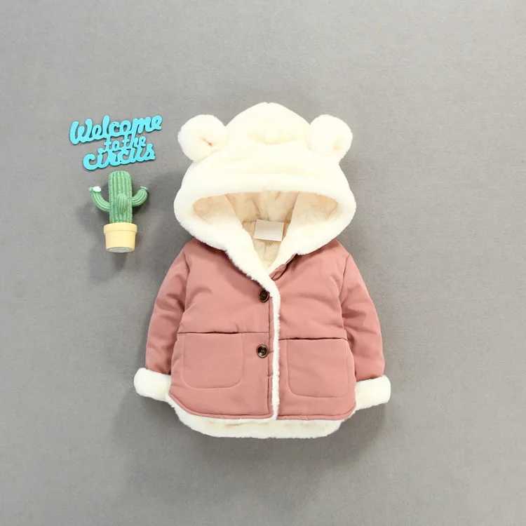 OLEKID Autumn Winter Baby Wool Jacket Cartoon Hoodie with Velvet Baby Coat Newborn Baby Clothing Kindergarten Park M241018