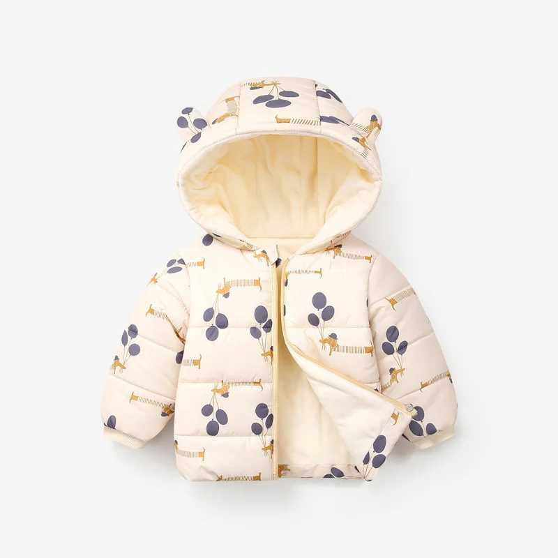 Girl and boy autumn winter coat cartoon printed jacket new childrens warm jacket cute and lightweight cotton jacket for children M241018