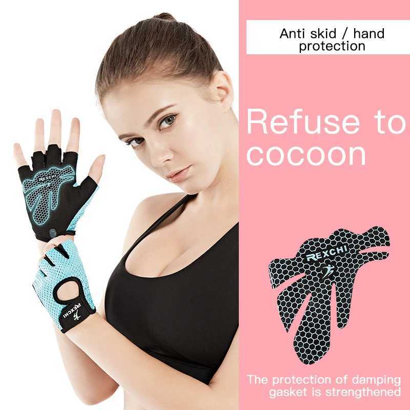 Half finger bicycle gloves anti slip and breathable fitness gloves used for weightlifting yoga fitness training cycling equipment in the gymW241018