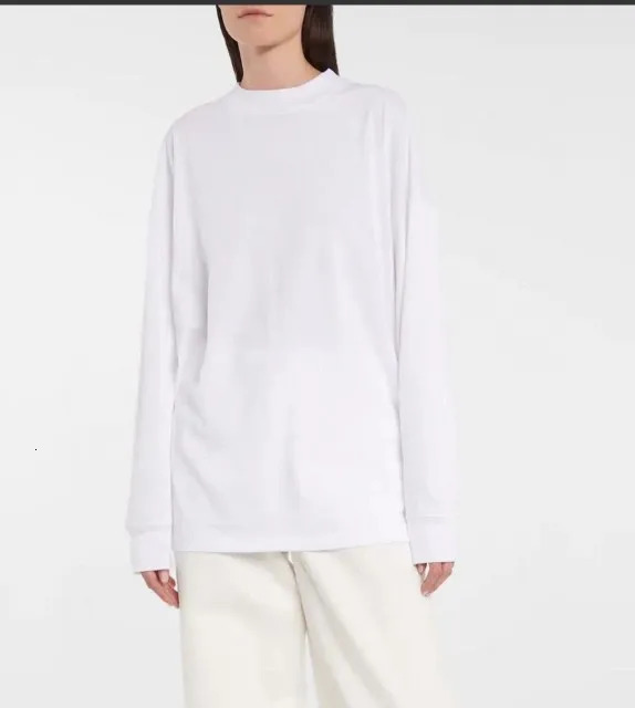 Womens Tshirts Fashion R0W Underlay Shirt White Solid Color Doctrine Comfortable Loose Versatile Long Sleeve Tee 241018