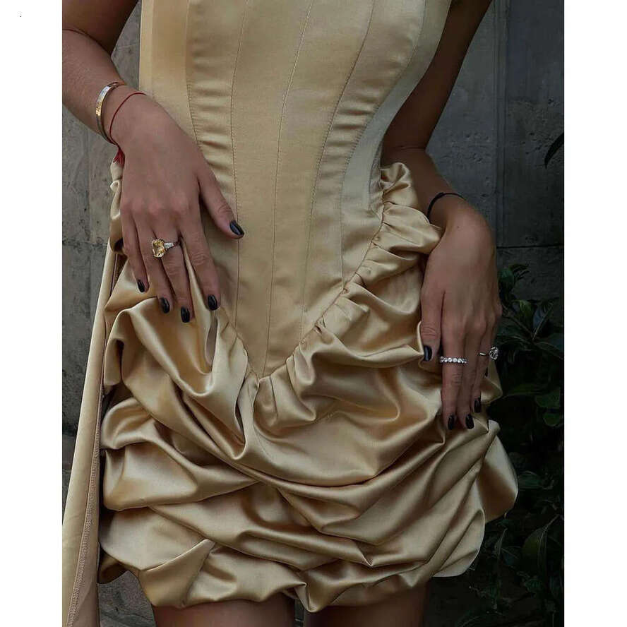 Straps Modern Evening Spaghetti Short Prom Gowns Sleeveless Satin Solid Color Custom Made Party Dresses 0719