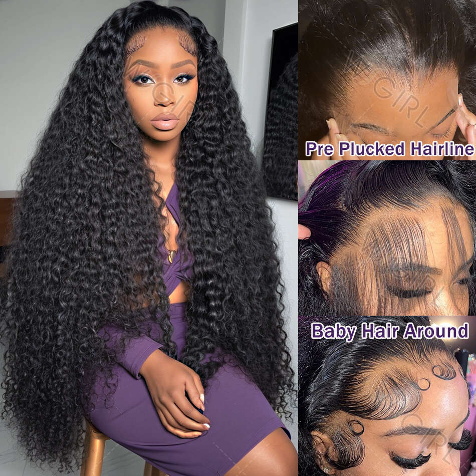 Wigirl Water Curly 3x6 HD Transparent Front Human Hair Wigs Deep Wave 13x4 Lace Frontal Wig 30 Inch 5x5 Closure For Women