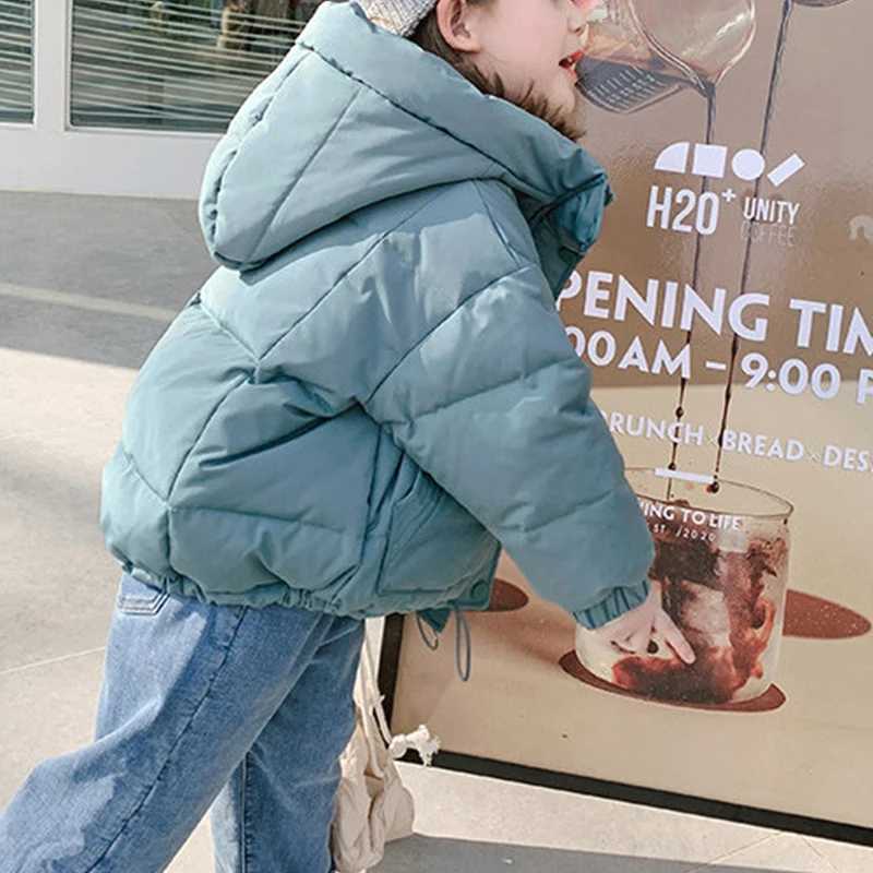 Childrens thick padded jacket winter baby boys and girls cotton pad Parka Cats thick padded warm long jacket childrens jacket M241018