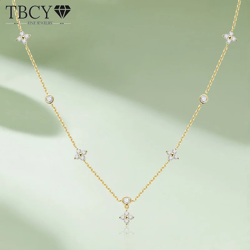TBCYD all silica pendant necklace suitable for women four leaf clover chain diamond tested 925 sterling silver exquisite jewelry 241018