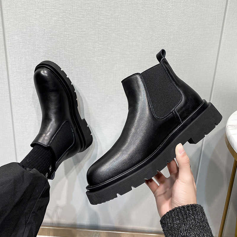Martin Boot Chelsea Boots Mens New British Style Ankle Boots Mens Large Thick Bottom Short Boots Mens Boots Fashion Boots 240927