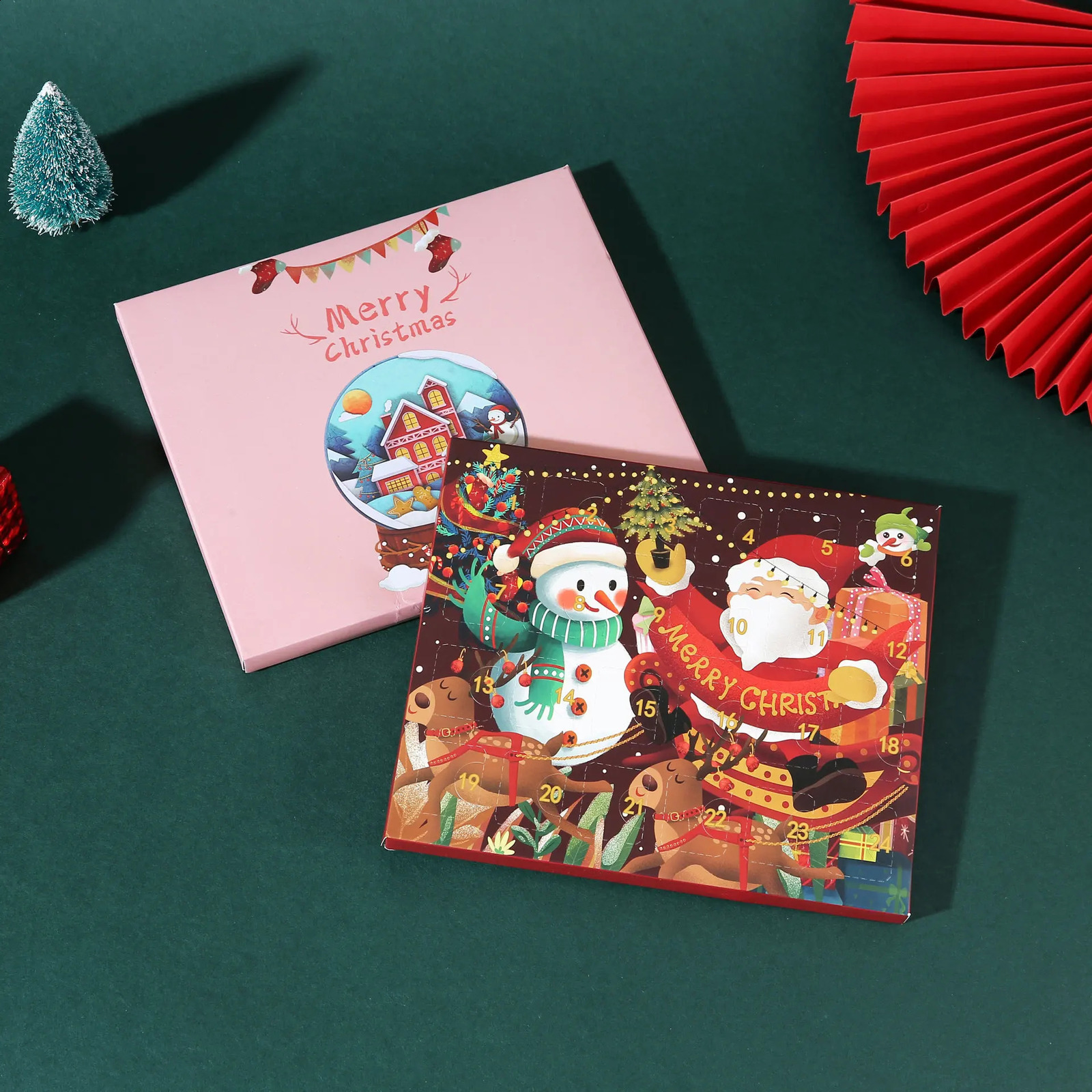 Christmas Arrival 24 Countdown Calendar Gift Box DIY Bracelet Creative Surprise Blind Box Womens Jewelry Set 241018