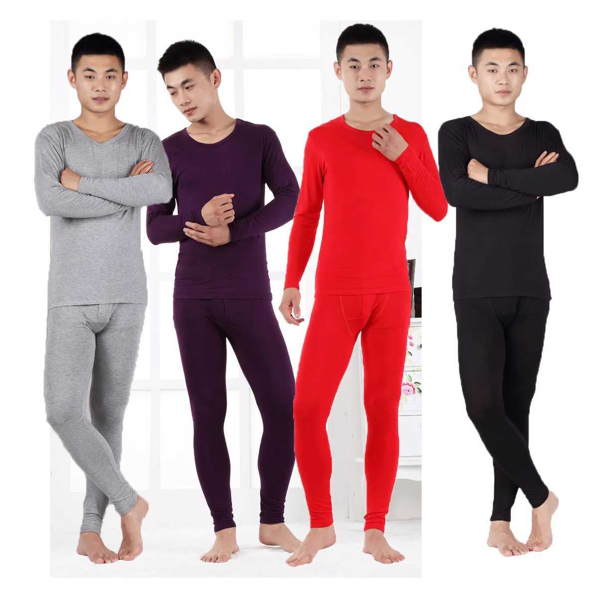 Mens Thermal Underwear New mens long hot underwear and thin mens underwear set for spring autumn winter and 2023 with warm and enlarged sizes XL6XL 7X