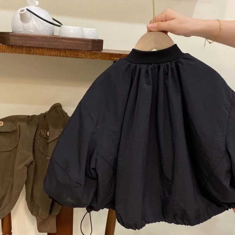 Girls outerwear windproof jacket sweet spring autumn cotton plus size youth and childrens clothing M241018