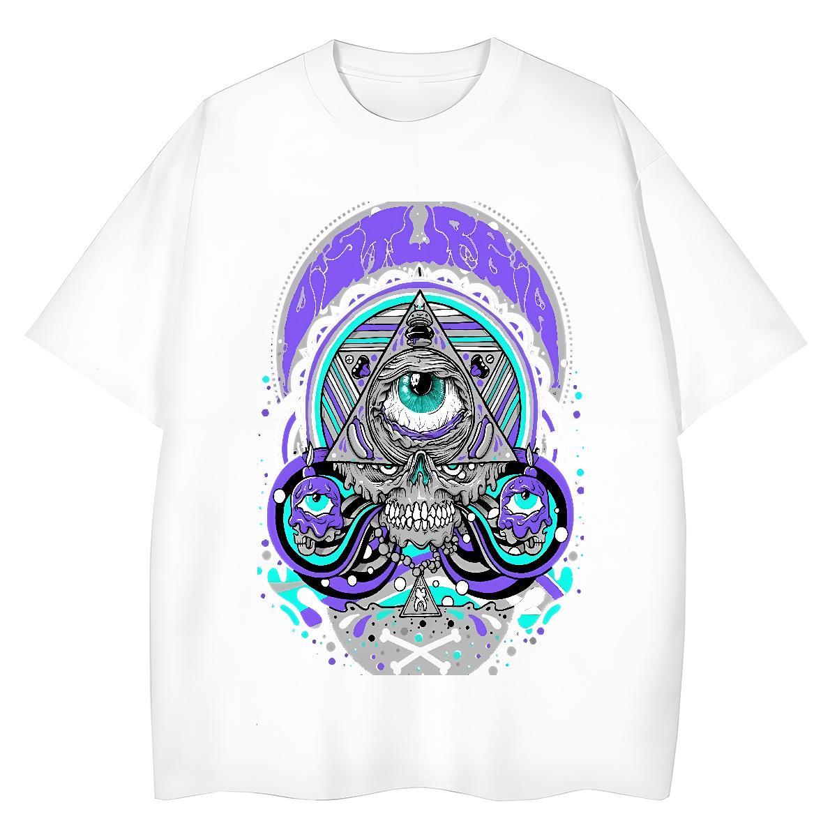 2024 Designer T Shirts Women 230g 100% Cotton Breathable Crew Neck Street Casual eye of the devil Women Tshirts Brand Cartoon Floral Printing Tees Shi