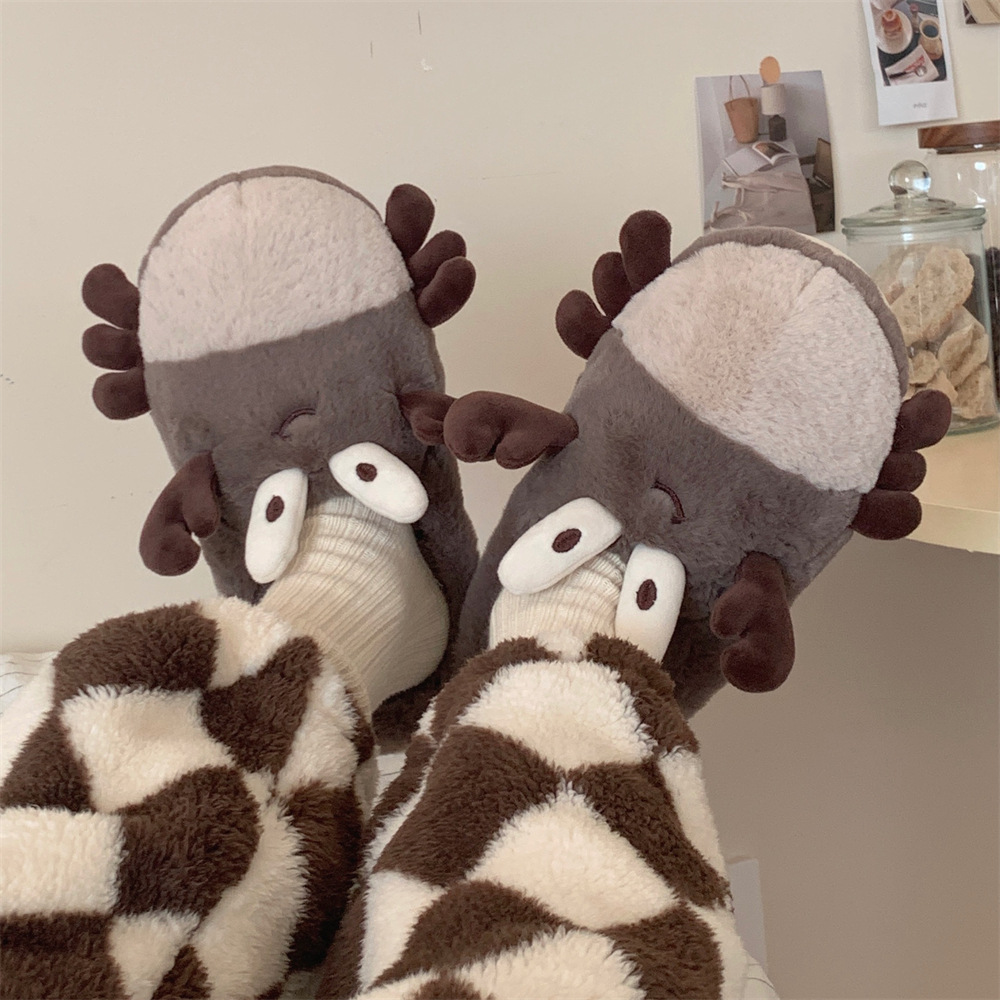 2024 New Fashionable Home Designer Casual Bedroom Soft Soled Woolen Shoes For Women Fun And Cute 3D Crab Cotton Slippers Free Shipping
