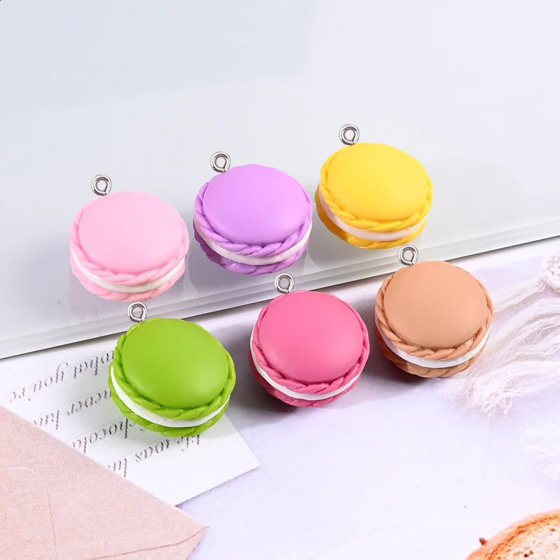 10pcslot Cute Macaron Cartoon Cookie Pendant Resin Food Charms for DIY Jewelry Making Accessories Handmade Earring Necklace 241010