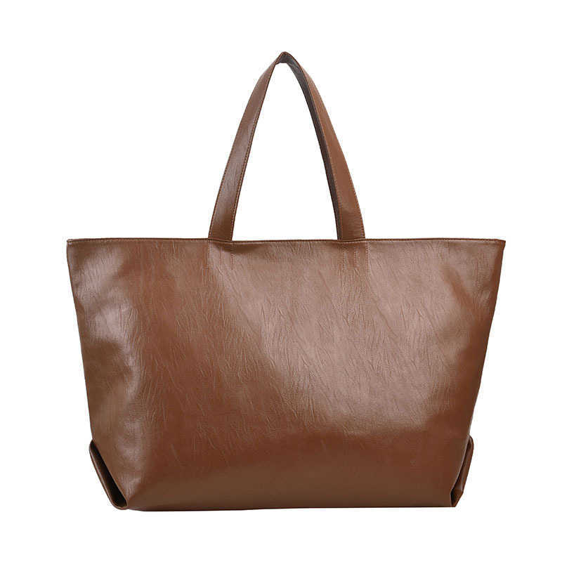 Large capacity textured bag for women high-end single shoulder bag ins simple versatile portable tote bag 241015