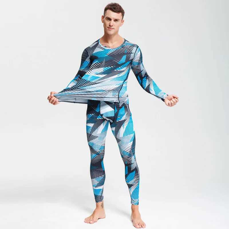 Men's Thermal Underwear Winter Suit For Men 2 Piece Men Thermal Underwear Camouflage Tracksuit Men MMA Clothing Rashgard kit Bodybuilding T-Shirt