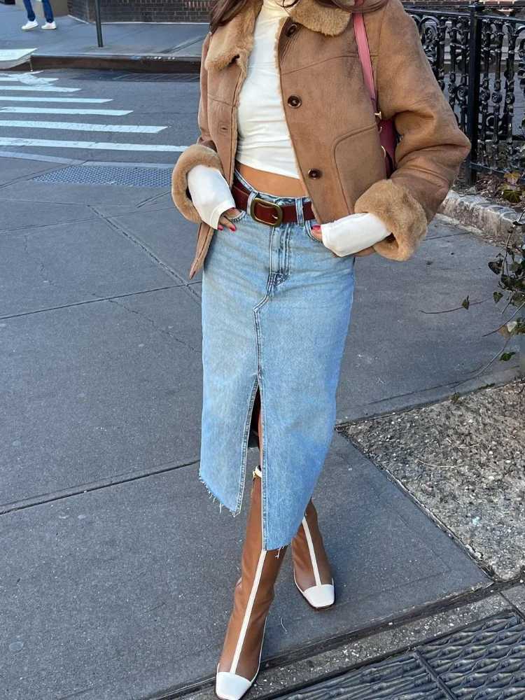 Casual Lamb Wool Solid Color Women Pocket Coat Long Sleeve Lapel Single Breasted Female Jacket Autumn Winter Lazy Lady OuterwearX241018