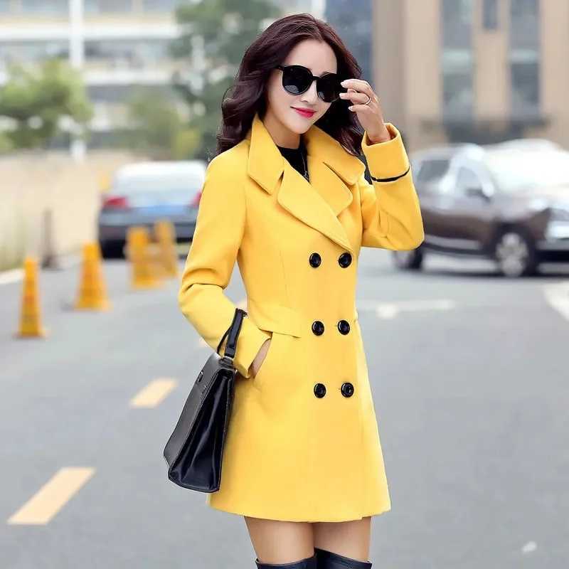Long Woolen Coat Womens British Style Autumn Woolen Jacket Female Woolen Suit Winter jacket women Outercoat Women CardiganX241009