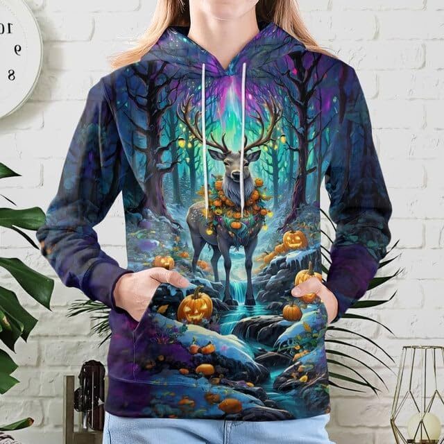 Hoodie for Mens Womens Animal Hoodies For Women Men 3D Pumpkin Halloween Thanksgiving Hooded Animal Print Sweatshirt Graphic