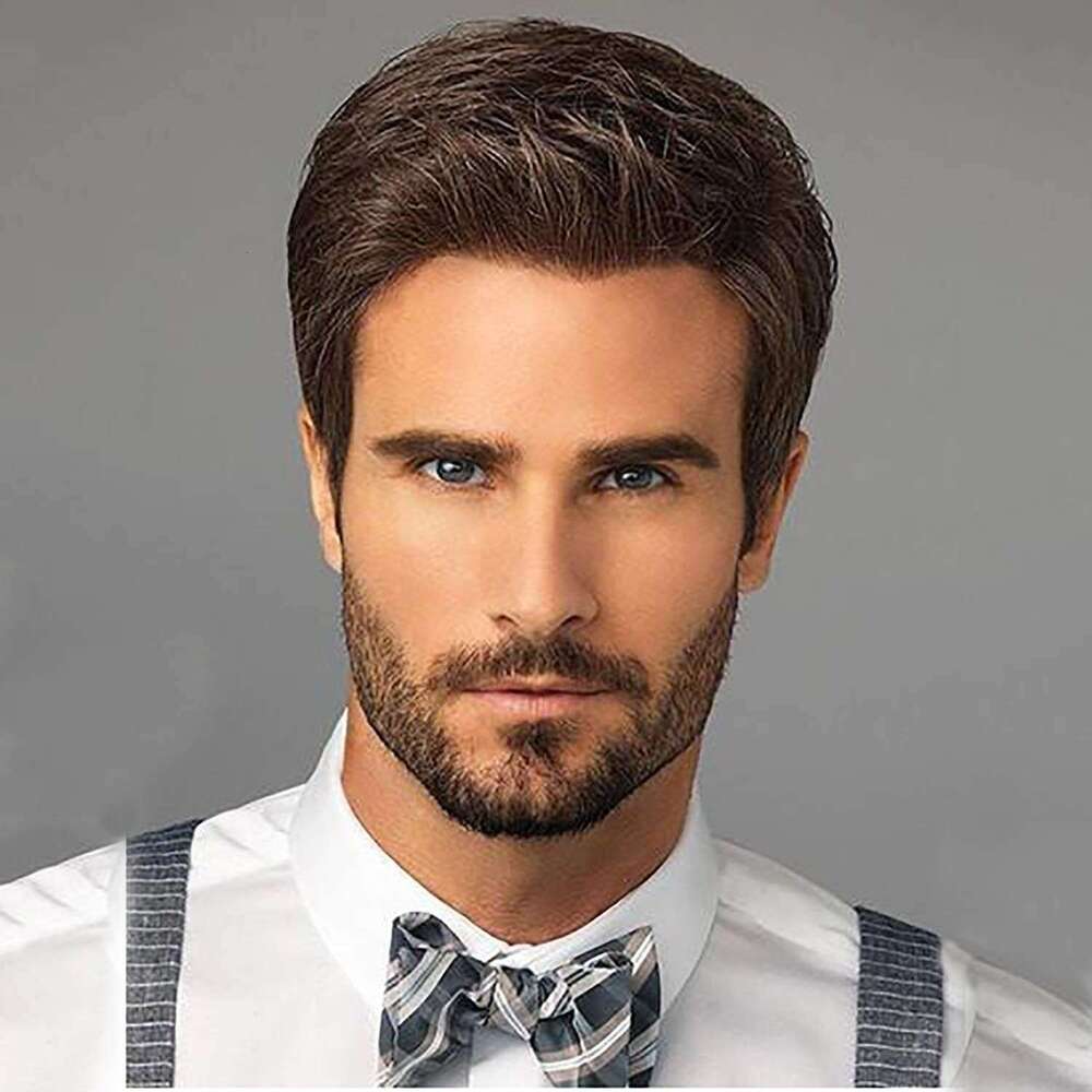 Men's New Synthetic Short Hair Wig, Overseas Xuchang