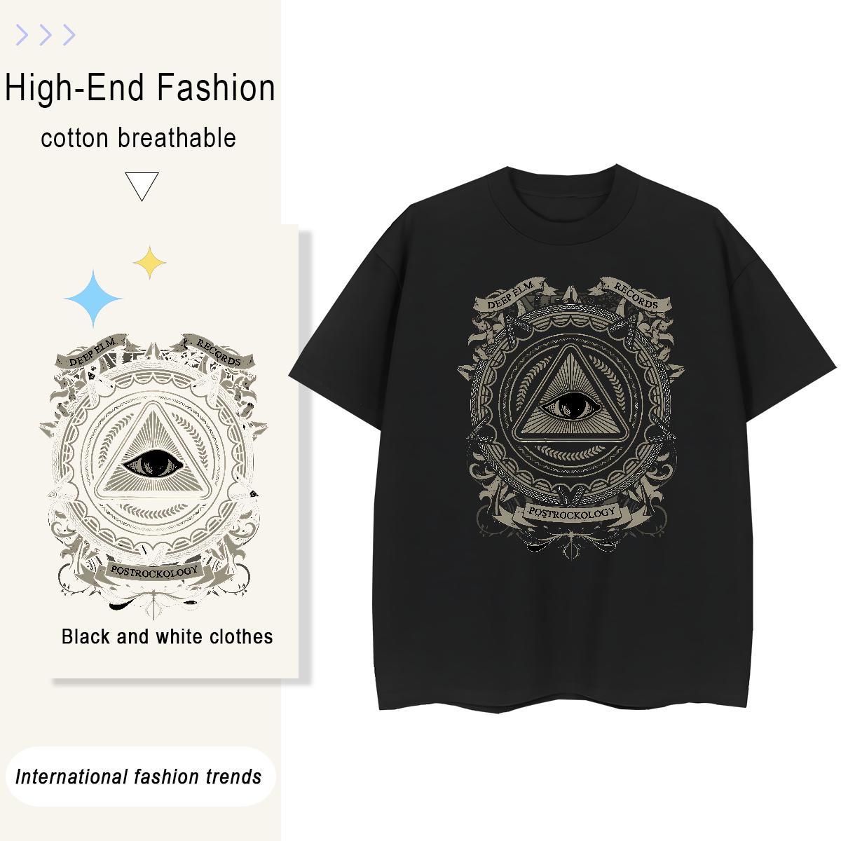 2024 T Shirt For Woman 230g 100% Cotton Round Neck Short Sleeve Sports Casual eye of the devil Tshirt for Man Woman Designer Nice Cartoon Floral Print