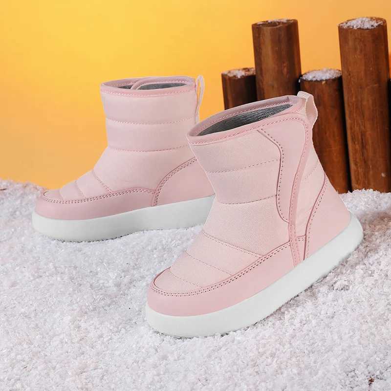 Boots Winter Warm Childrens Snow Boots Plush Top Anti slip Casual Childrens High quality Waterproof Cloth Shoes Thick Boys and Girls Cotton Shoes H241