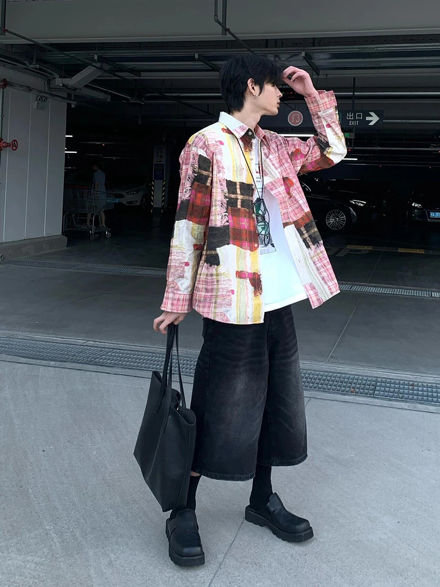 REDDACHiC Men Brushed Black Baggy Jeans Jorts Vintage Low Waist Whiskers Solid Loose Denim Shorts High Street Harajuku Clothes 241010