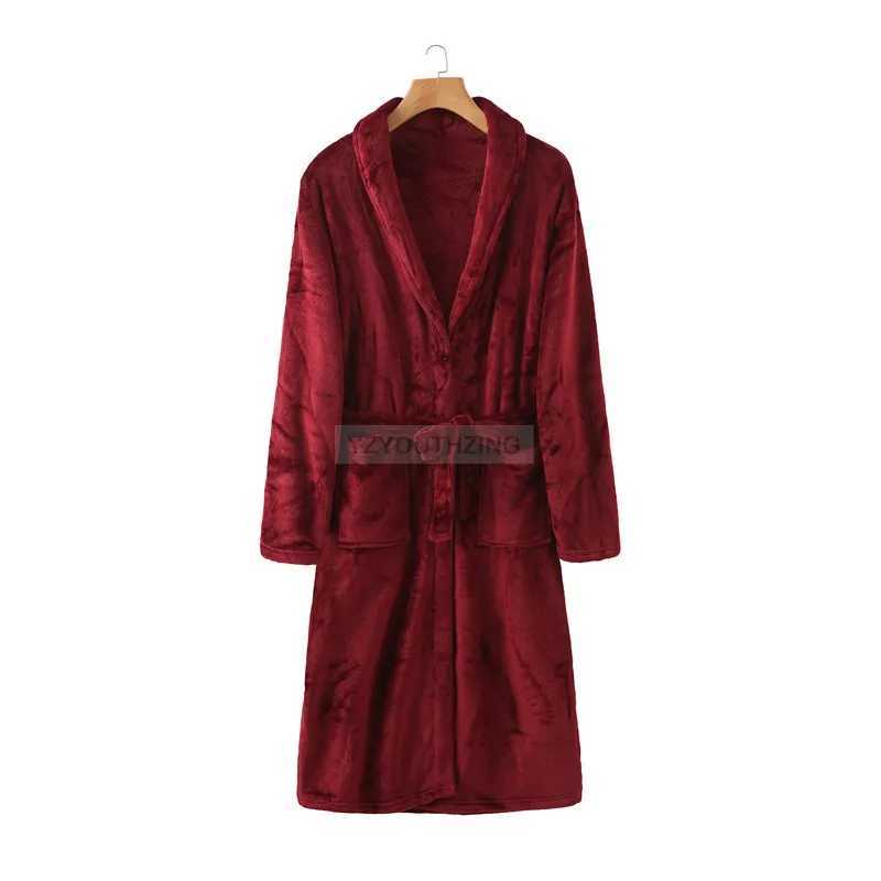 Lovers Flannel Bathrobe Gown Winter Solid Robe Warm Sleepwear Casual Kimono Gown Coral Fleece Nightwear Unisex Home ClothingXJ241018