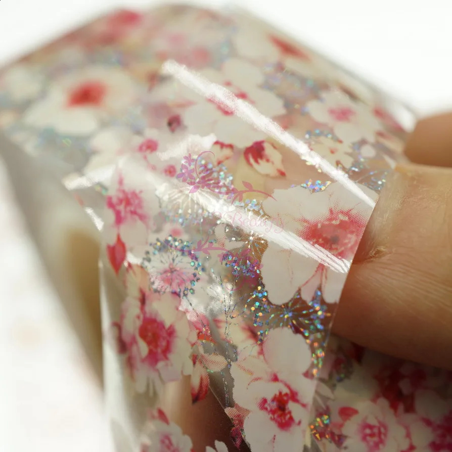 1 Roll 100 Meter Flower Series Transfer Paper Foil Japanese Style Nail Art Wraps Decals Manicure Decorations Accessories 241017