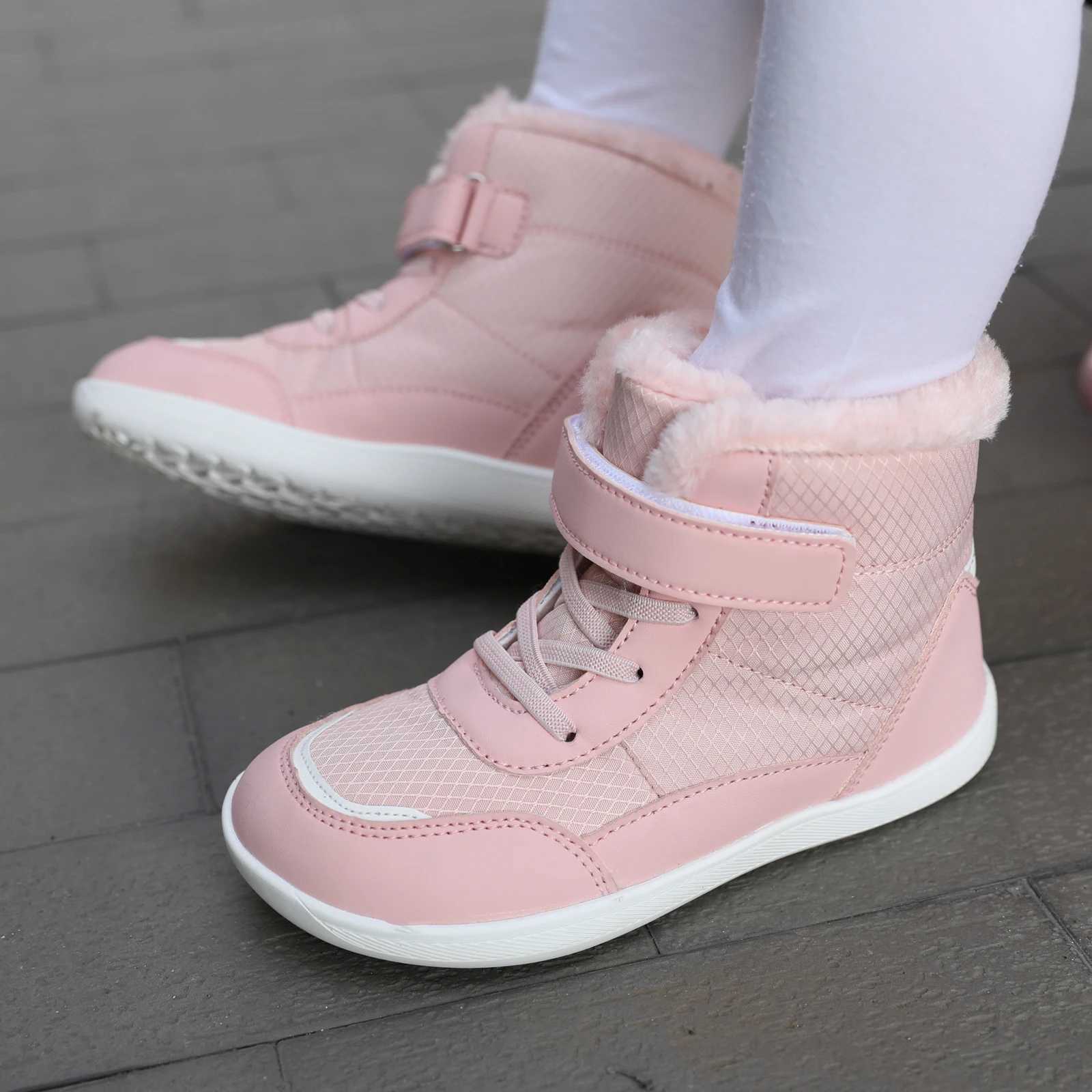 Boots New autumn and winter childrens snow boots high top velvet thick cotton shoes outdoor casual warm boots H241018
