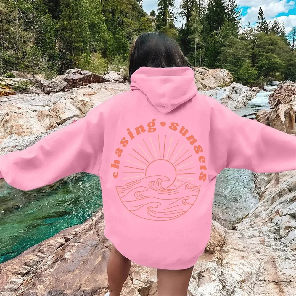 Womens Fashion Letter Print Hooded Plus Size Sweater Aesthetics Long Sleeve Mens Pullover 241017