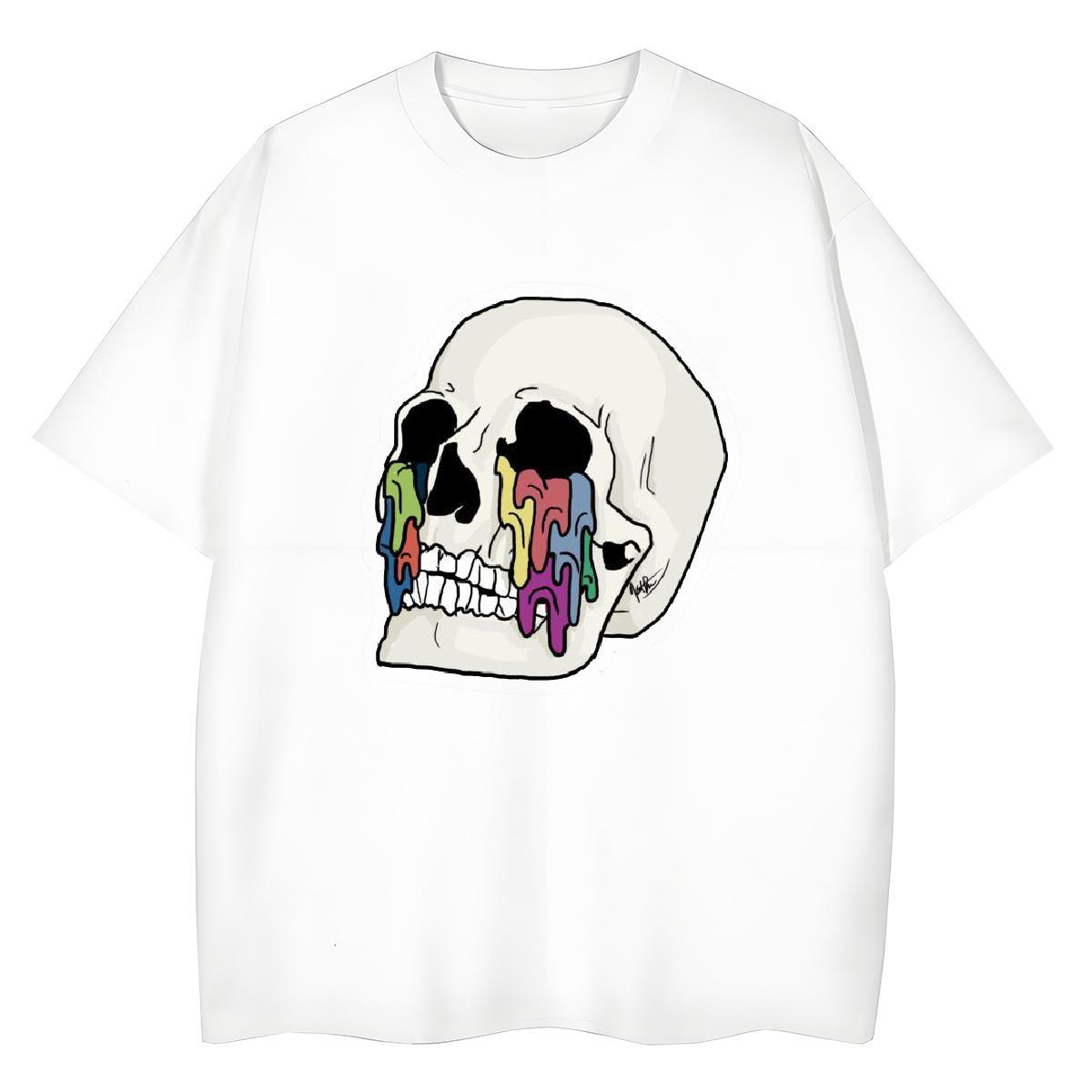Classic T-Shirts 230g Cotton Short sleeve Soft Street Wear skull Tshirt for Man Woman Designer Custom Print Oversized Clothings