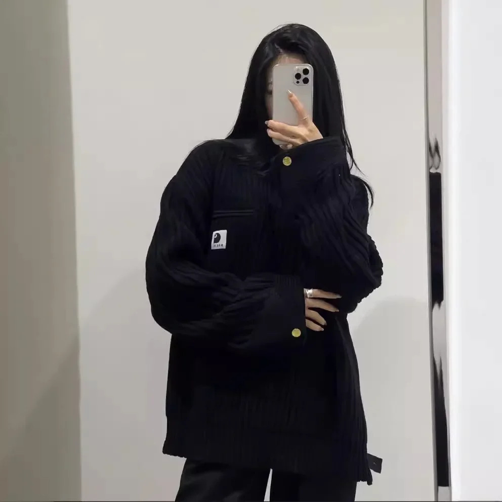 Premium Carha Round Neck Knitted Top Sweater Couple Style Pullover Jacket Inner Casual Scene Crew Other Material 241018