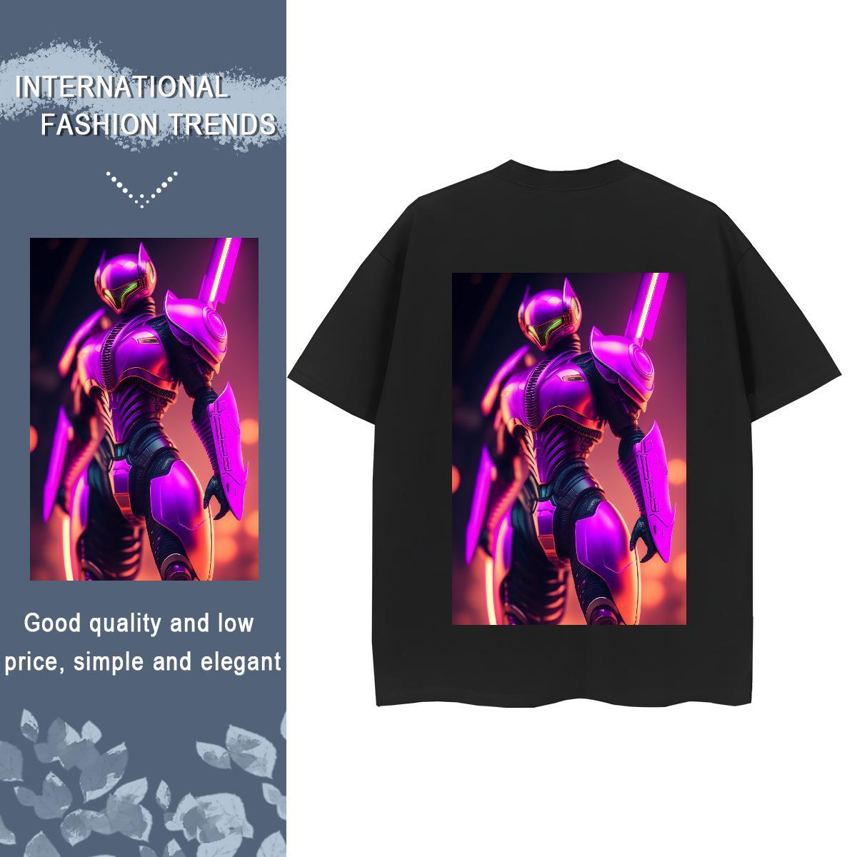 2024 DIY T-Shirts for Women 230g Pure Cotton O Neck Short Sleeves Casual Daily Wear portrait Woman Tshirt High quality Cartoon Anime Tshirts