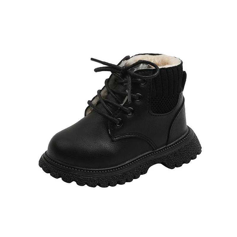 Boots Childrens Boots for Girls Autumn Winter Versatile Boy Snow Boots Fashion Causal Kids Non-slip School Ankle Boots Side Zipper H241018