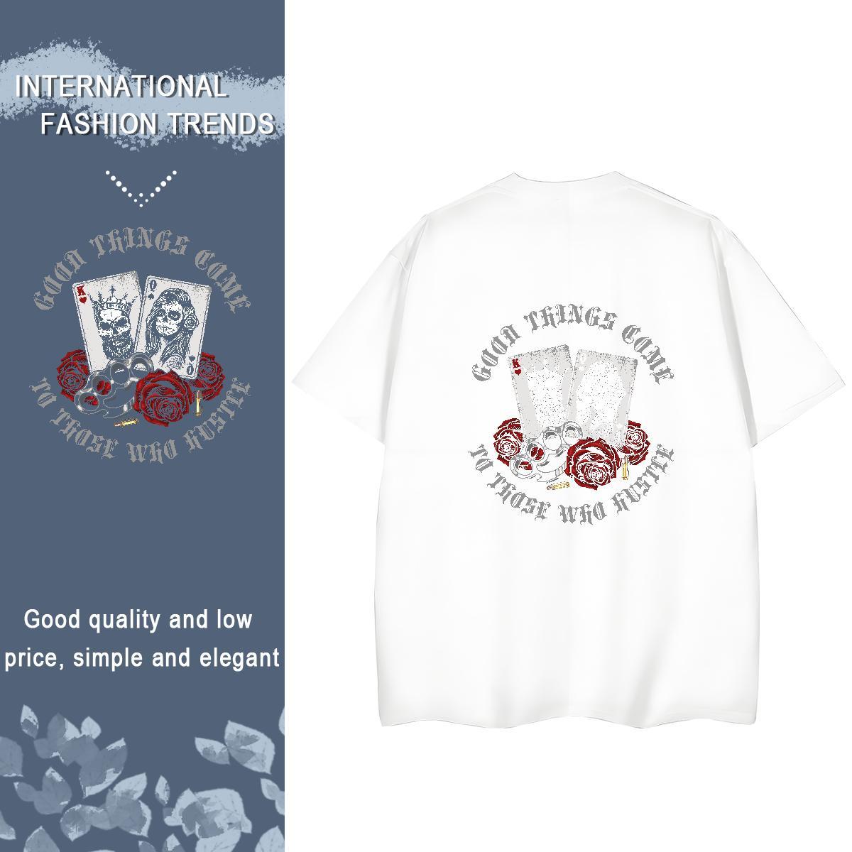 2024 Designer Woman T Shirts 230g 100% Cotton O Neck Short Sleeves Outdoor skull Tshirt for Man Woman Female Cartoon Print Tees