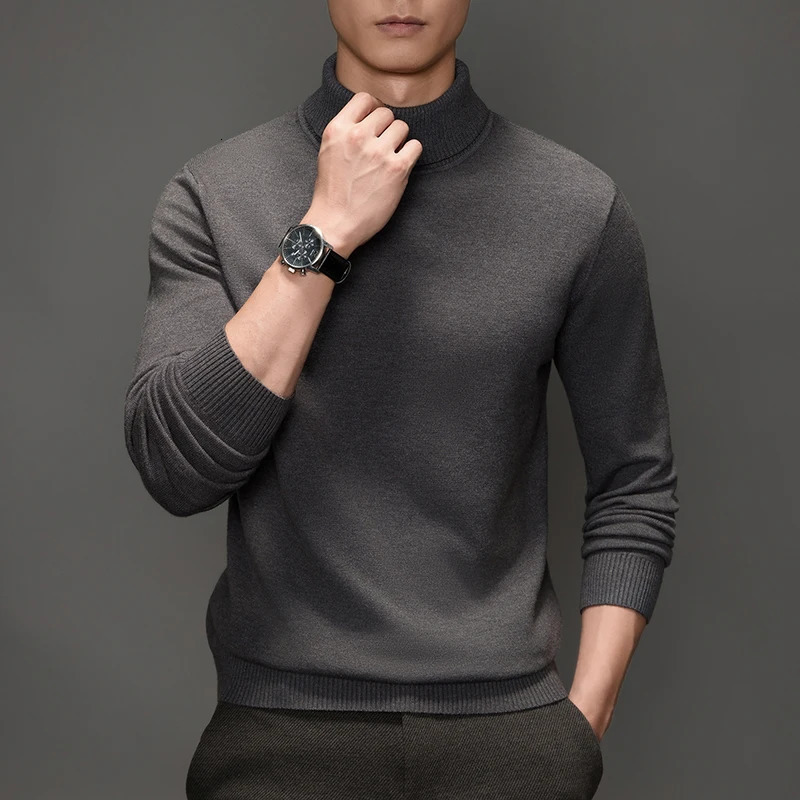 Mens Autumn and Winter Simple Turtleneck Bottoming Sweater Fashionable AllMatching 241018