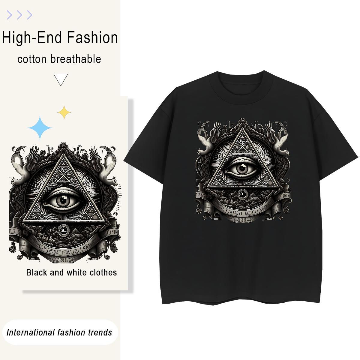 Classic Woman T Shirts 100% Cotton 230g O-Neck Short Sleeve Casual eye of the devil Women Tshirts Free Shipping Cartoon Print Tees