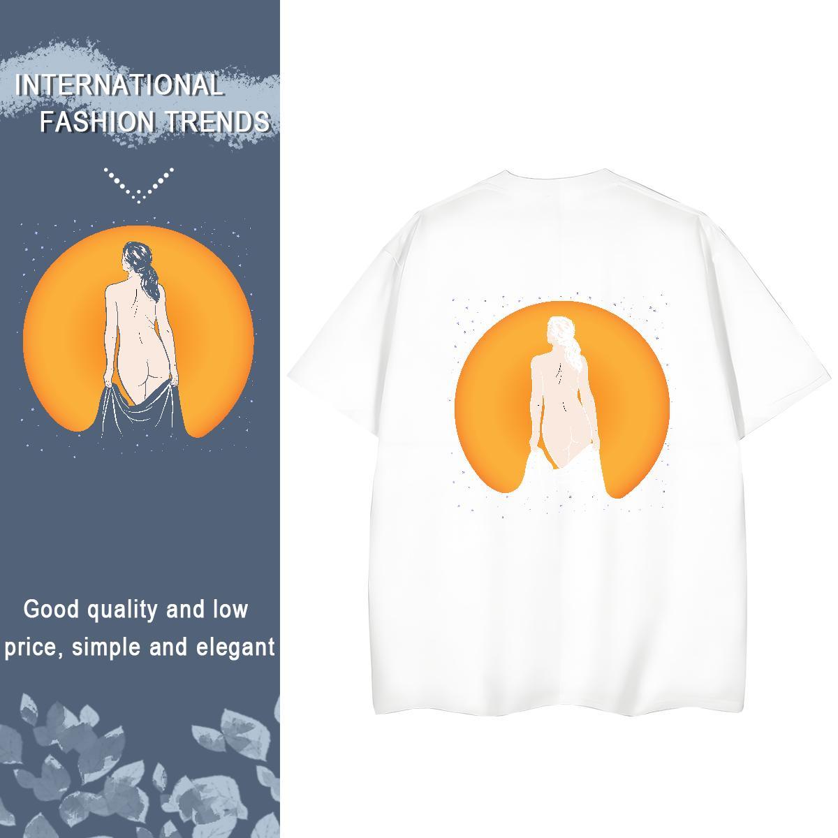 DIY Womens T Shirts 230g Cotton O Neck Short Sleeves Daily Outfit portrait Woman Tshirt Female Plus Size Custom Top Shirts