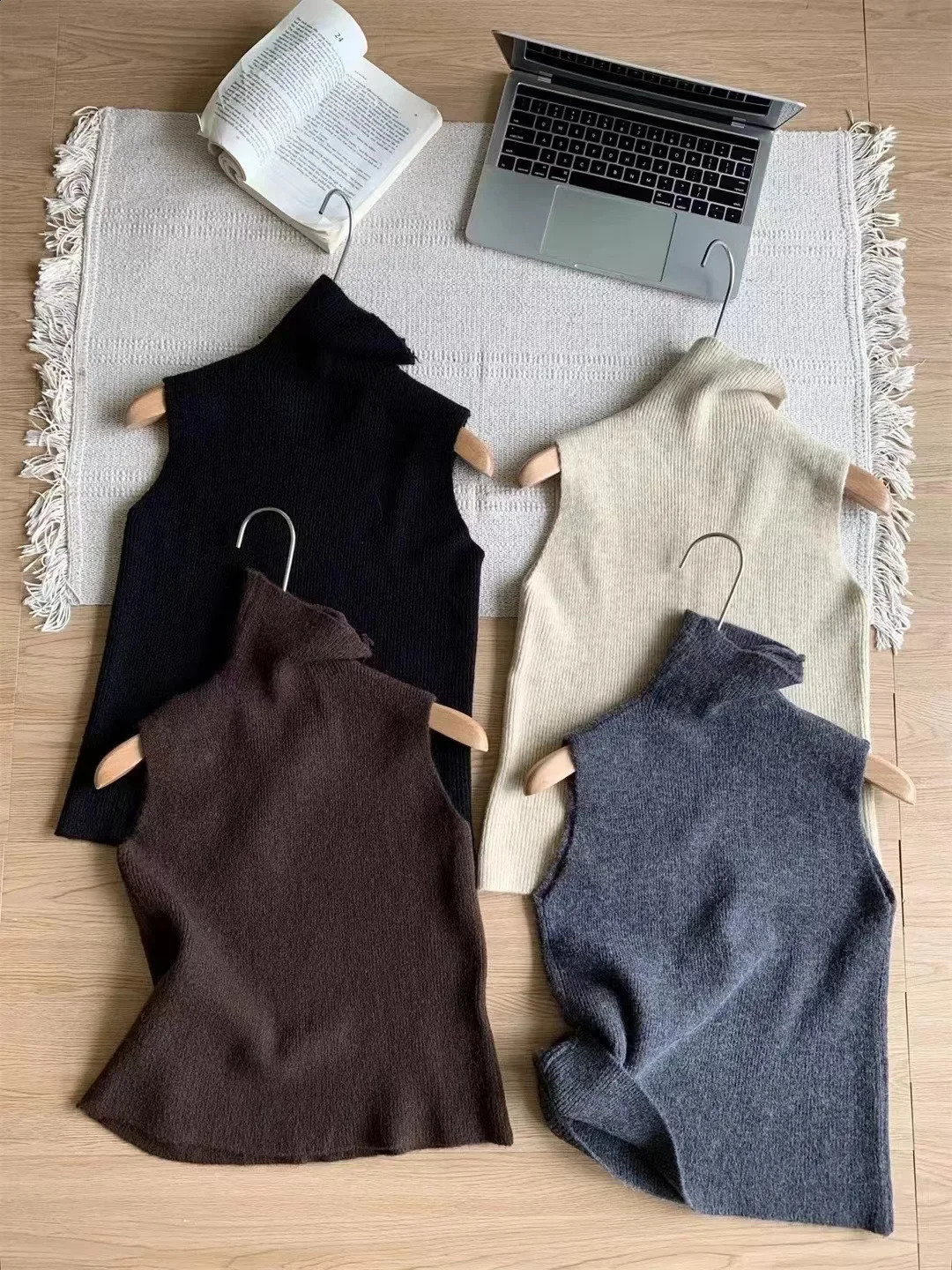 2024 Women Three Piece Sets Long Sweater Vest Jumper Dress Kintted Spring Autumn Winter Crochet Cardigan Y2k High Waist Skirt 241017