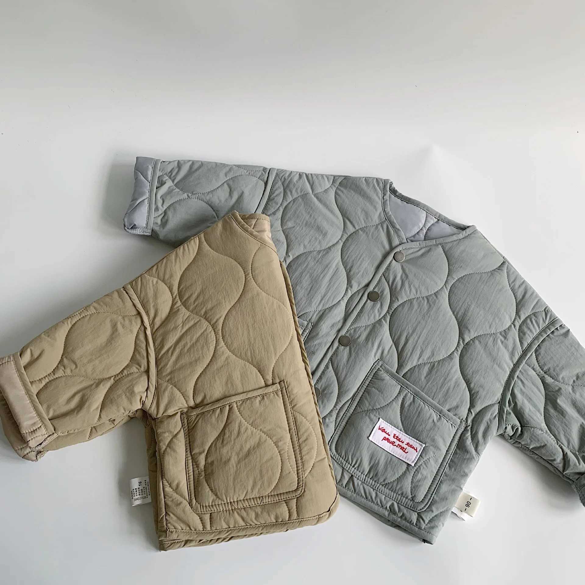 Childrens clothing childrens casual jacket winter boys and girls pockets standard cotton pads new clip on cotton fully matched jacket trendy M241018