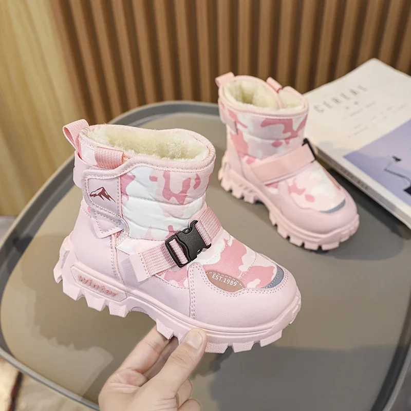 Boots Childrens shoes girls and boys winter childrens boots outdoor snow ankle anti slip cute walking sports wear-resistant Kp warm casual boots H2410