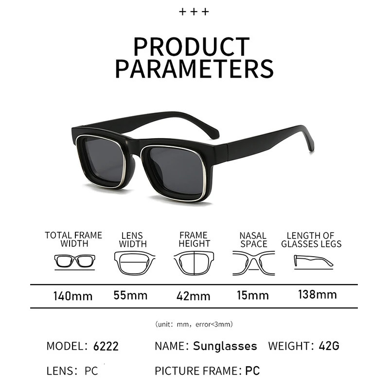 10 Piece Set Sunglasses Wholesale Women Fashionable Big Frame Rectangle Eyewear Trendy Outdoor Unisex UV400 Shades Sun Glasses 241007