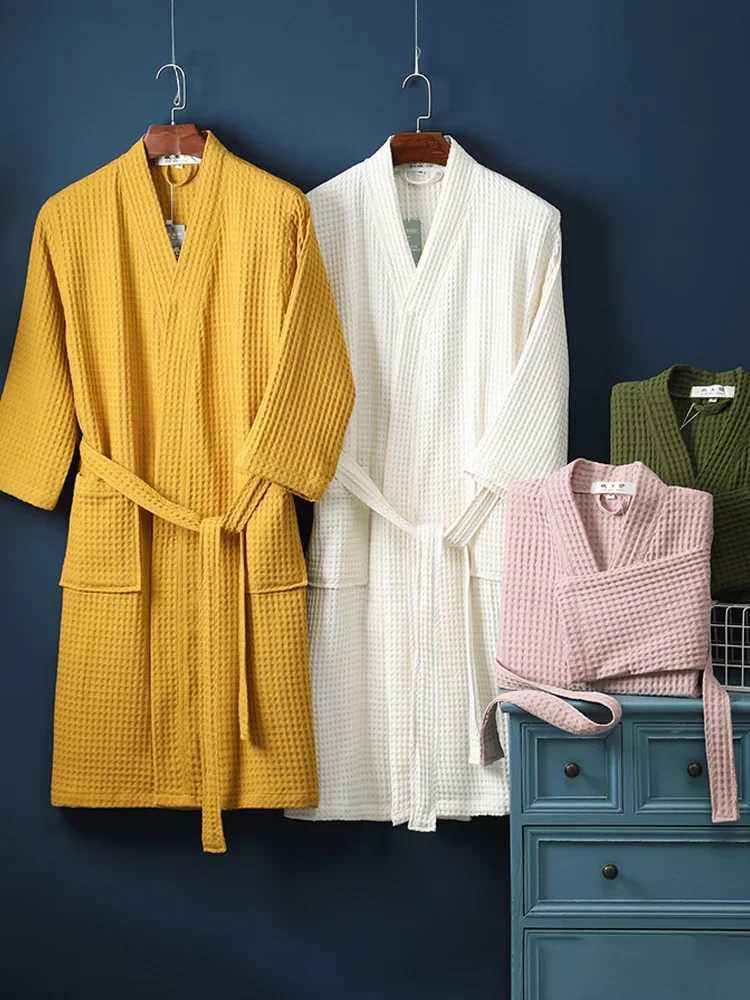 Bathrobe Men 100% Cotton Towel Terry Kimono Bath Robe Thick Warm Winter Dressing Gown Women Hotel Sleepwear Bridesmaid RobesXJ241018