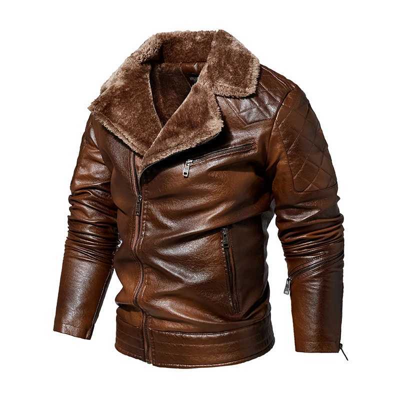 Winter mens leather jacket winter autumn fashion motorcycle PU leather jacket mens punk cool zipper pocket leather jacket Y241018