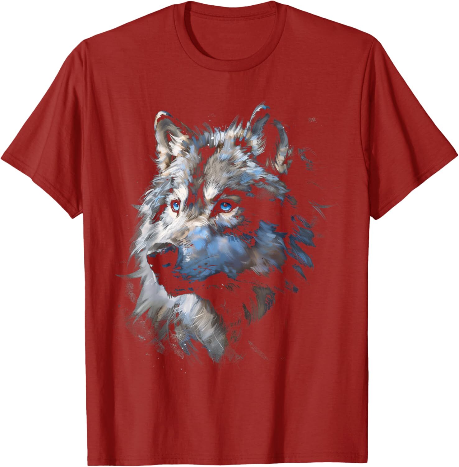 Mens T shirt Alpha Wolf Dark Fantasy Art Graphic Blue Eyes Wolf Lovers T-Shirt tee Casual tops summer clothes Fashionable and cool