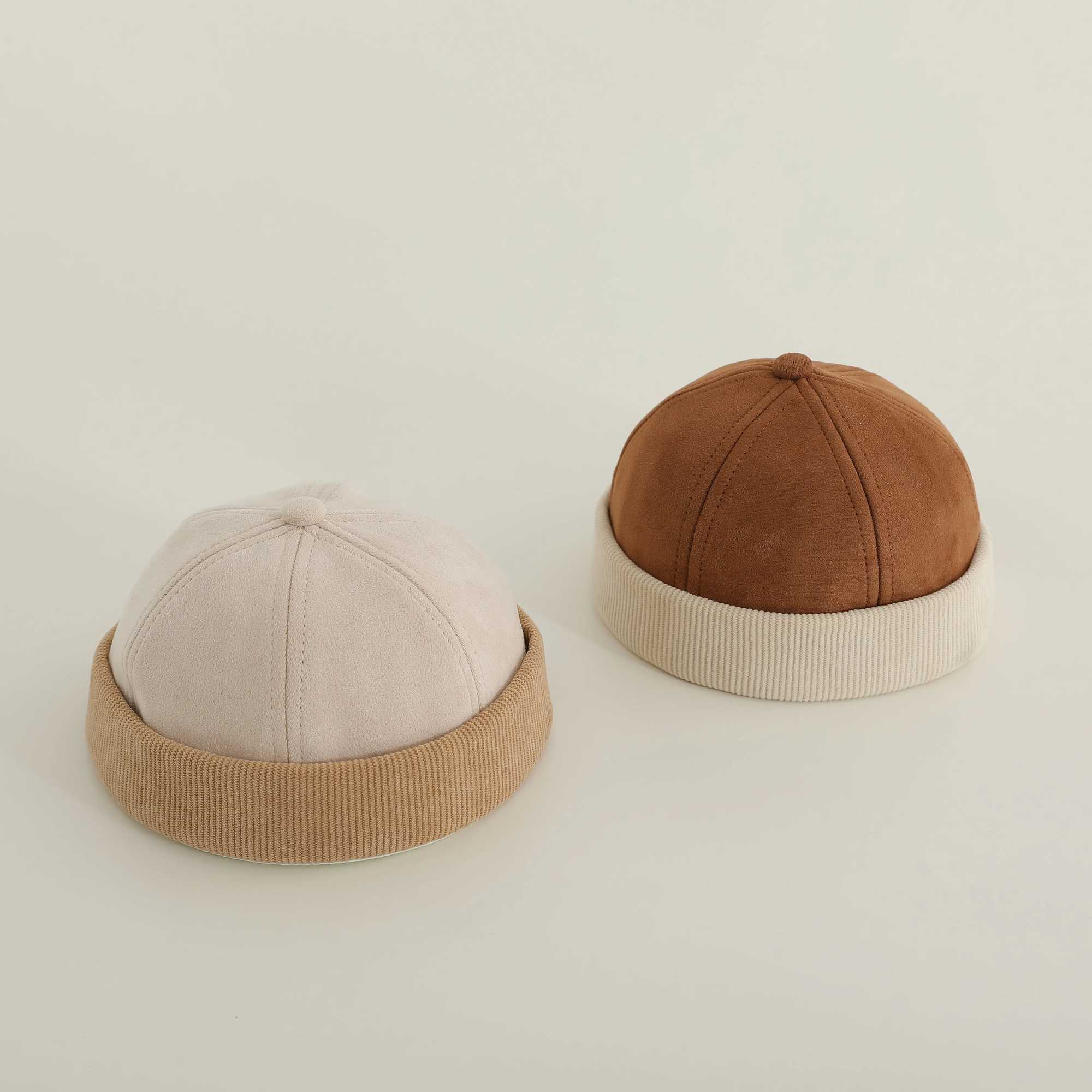Autumn Winter Kids Landlord Hats Brimless Solid Color Adjustable Boy Girl Sunshade Melon Hats Children Docker Caps LX241018