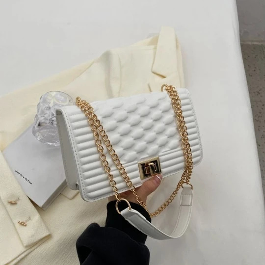Red OL chain womens handbag 2024 trend womens shoulder bag PVC womens cross body PU wallet womens leather handbag241018
