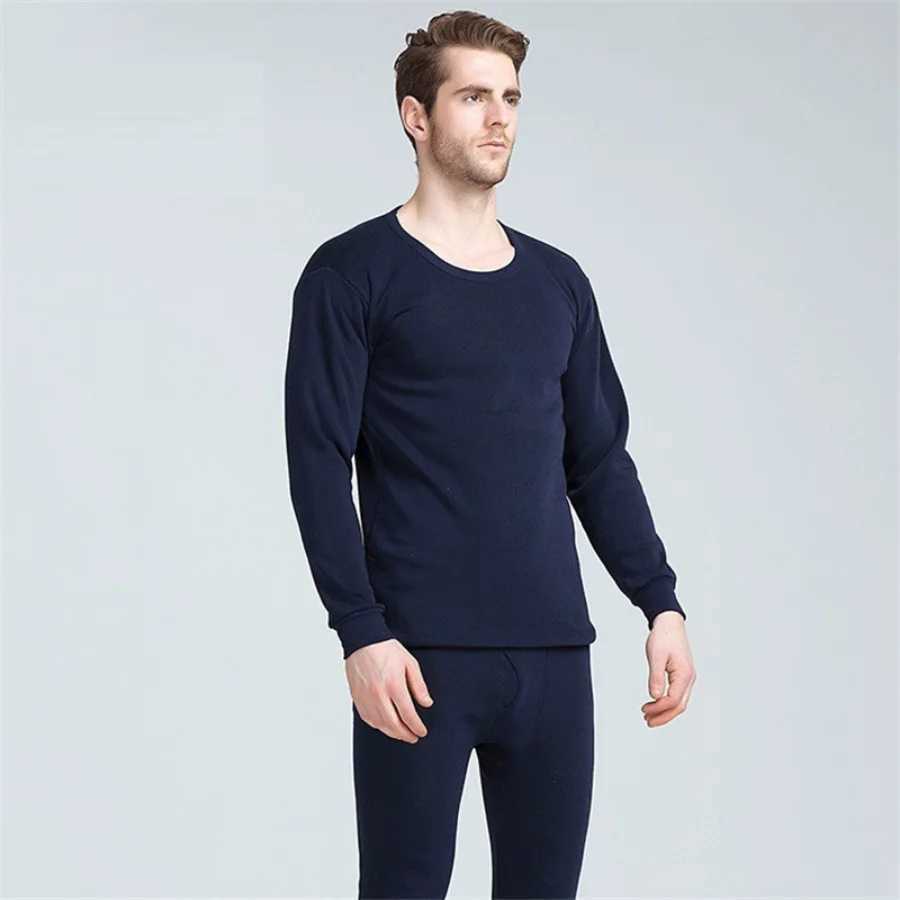 Men's Thermal Underwear Winter long Johns mens hot underwear set mens thick hot underwear Kp warm Flce thick clothes solid color 4XL Y241018S941