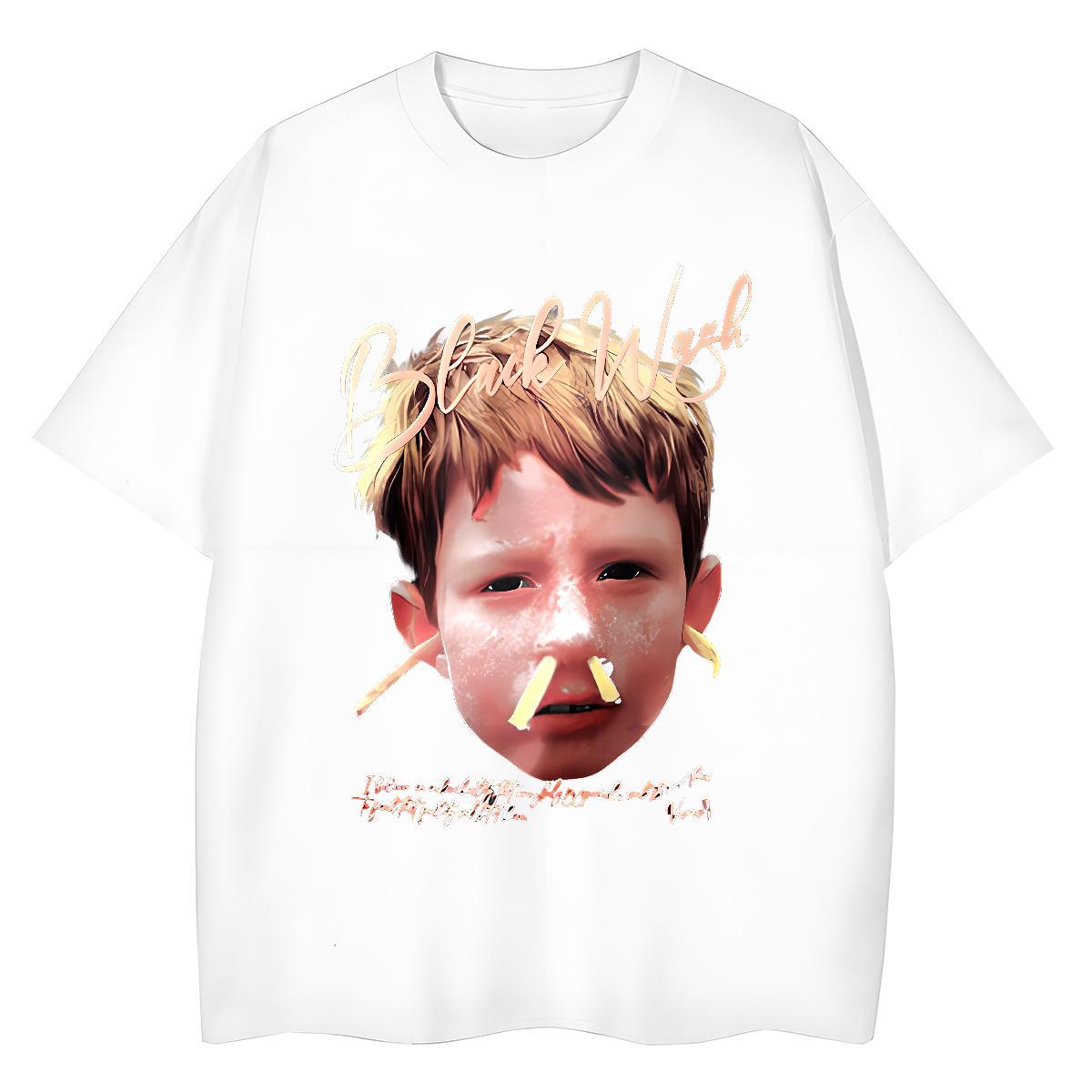 Designer Womens T Shirts 230g Cotton Breathable Crew Neck Sports Street Wear portrait Unisex Tshirts High quality Anime Oversized Clothings
