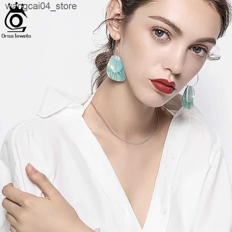Chokers ORSA JEWELS Italian handmade 1.2mm Chopin chain necklace solid 925 sterling silver womens 14K gold-plated chain jewelry SC53 L240910